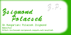 zsigmond polacsek business card